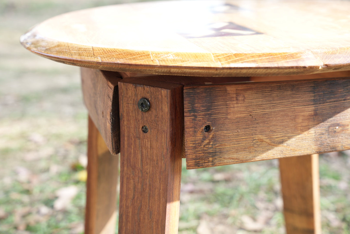 Set of 2 | Wine Barrel Lid Resin Side Table