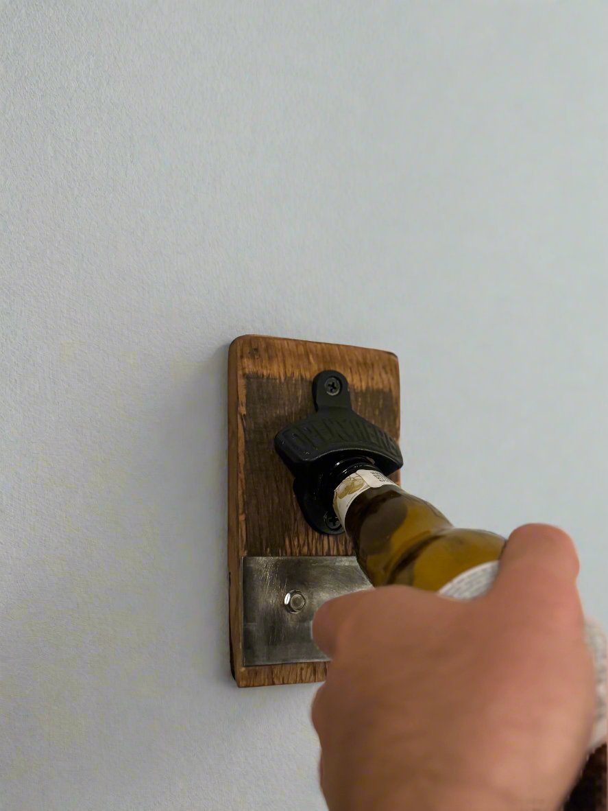 Barrel Stave Bottle Opener Wall Mount