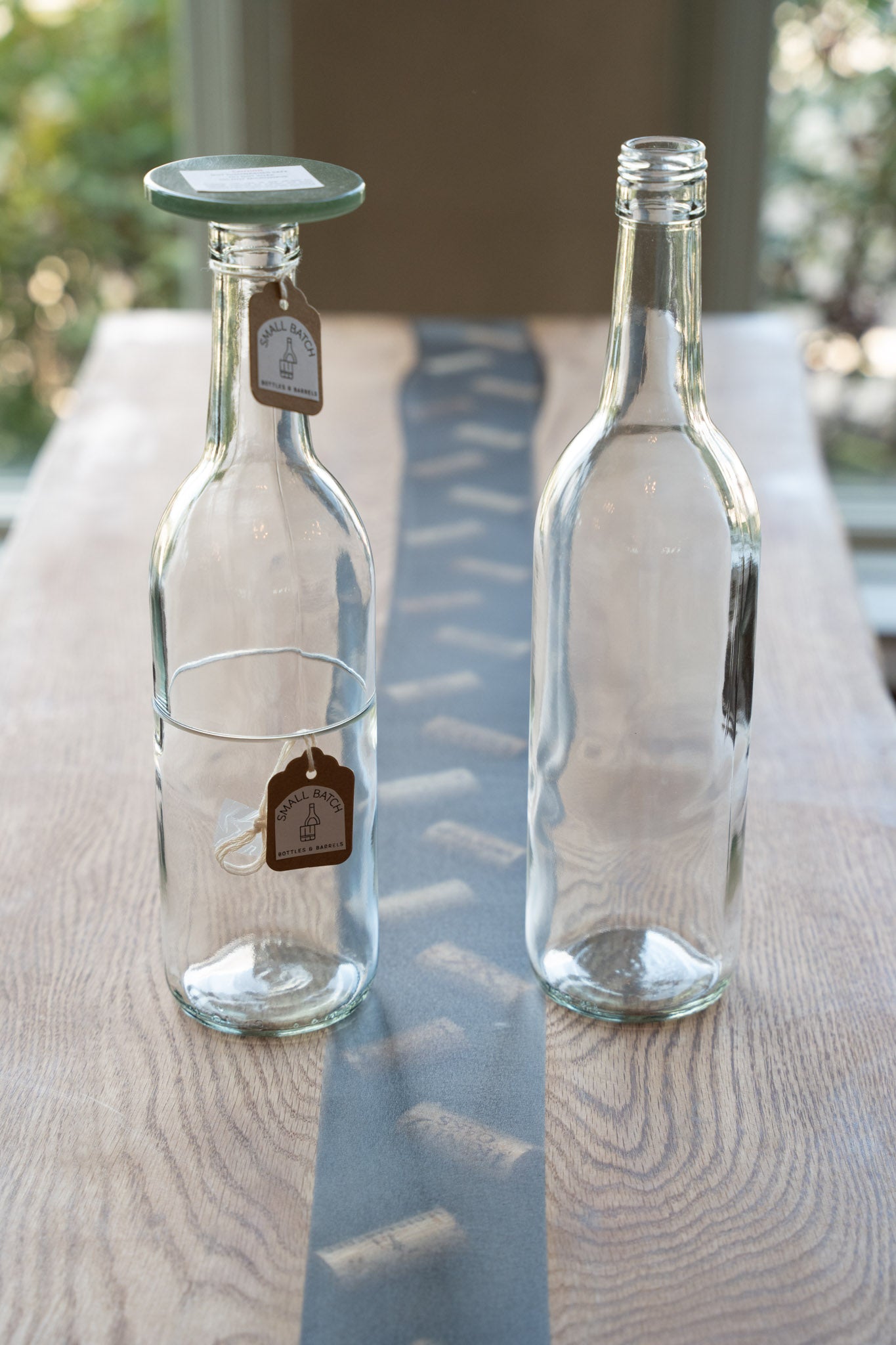 Upcycled Clear Bottle Wine and Whiskey Glass Combo