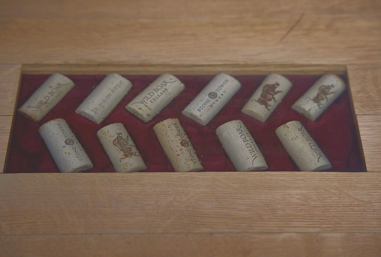 Cork Embedded Lazy Susan Serving Tray From Retired Wine Barrel