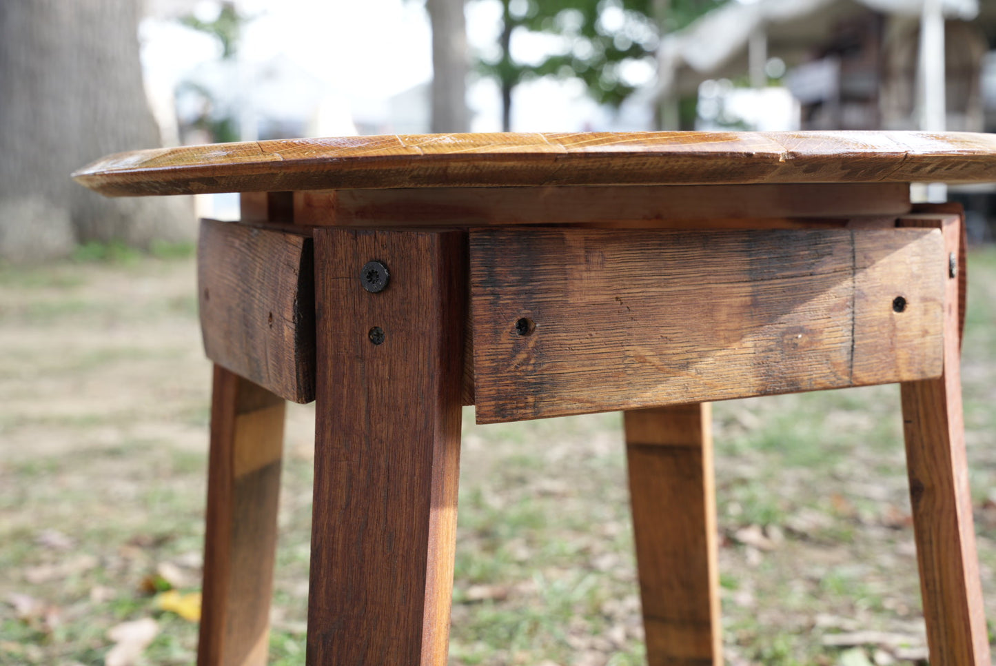 Set of 2 | Wine Barrel Lid Resin Side Table