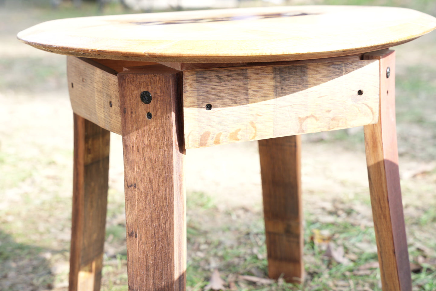 Set of 2 | Wine Barrel Lid Resin Side Table