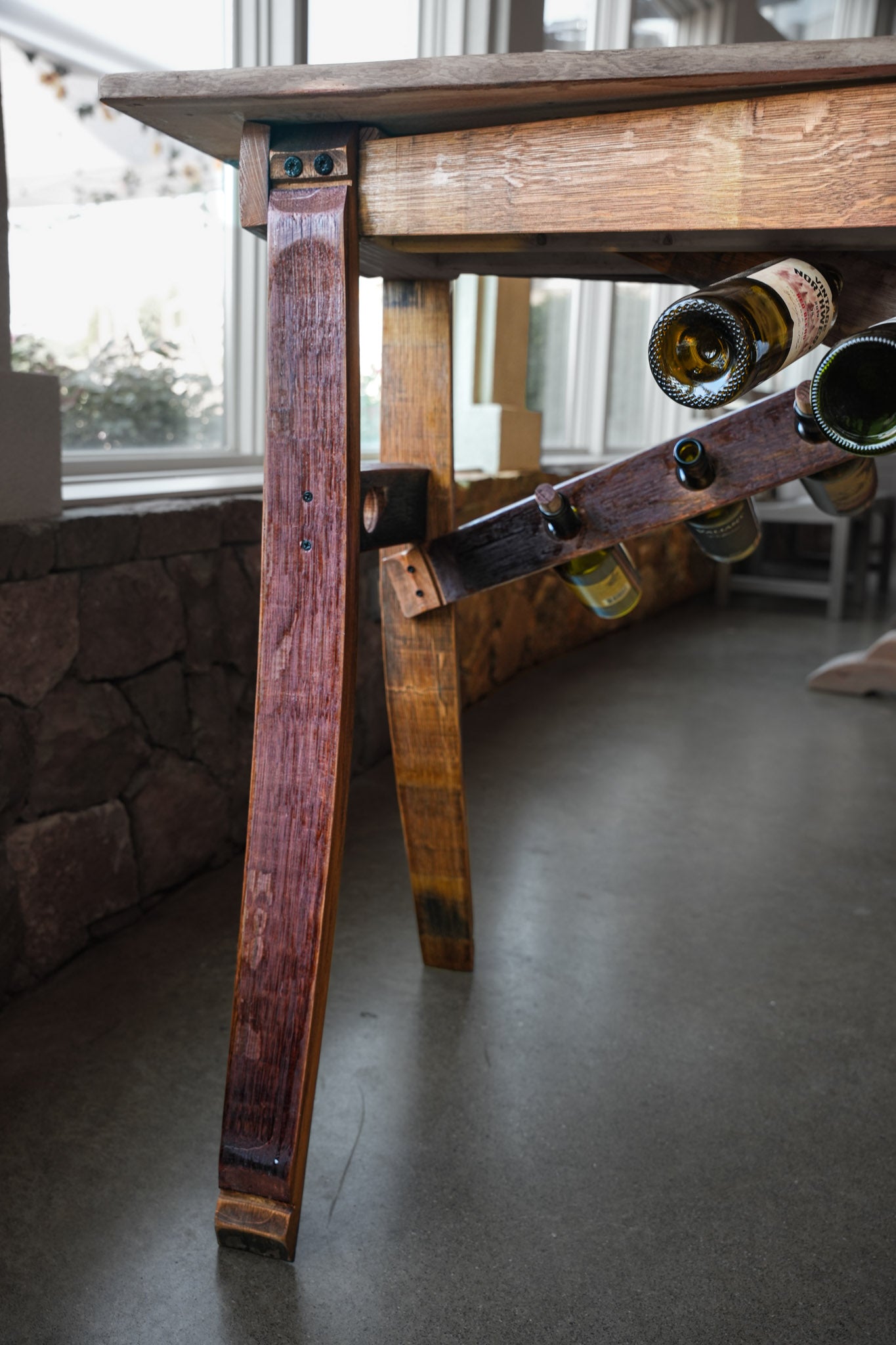 Barrel Stave Spiral Bar Table