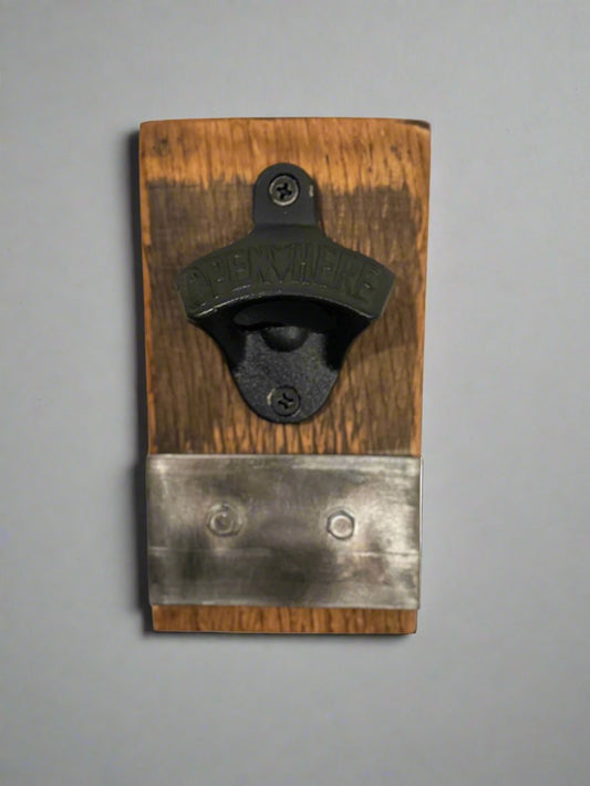 Barrel Stave Bottle Opener Wall Mount